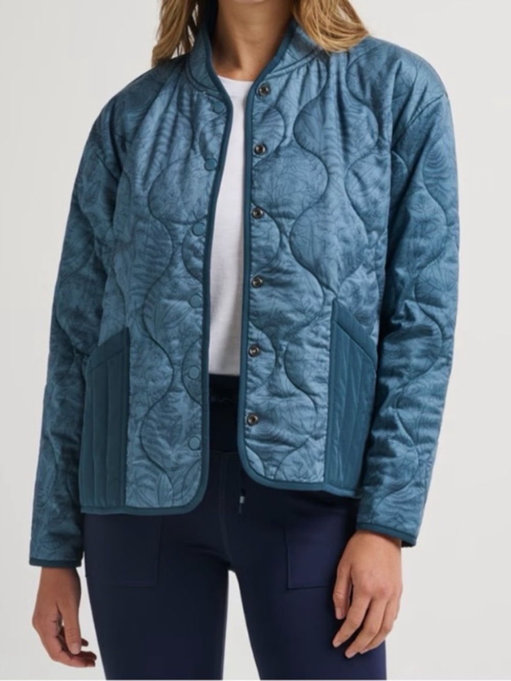 Travis Mathew Quilted Worth A Shot Snap Up Jacket In Color Oceanview